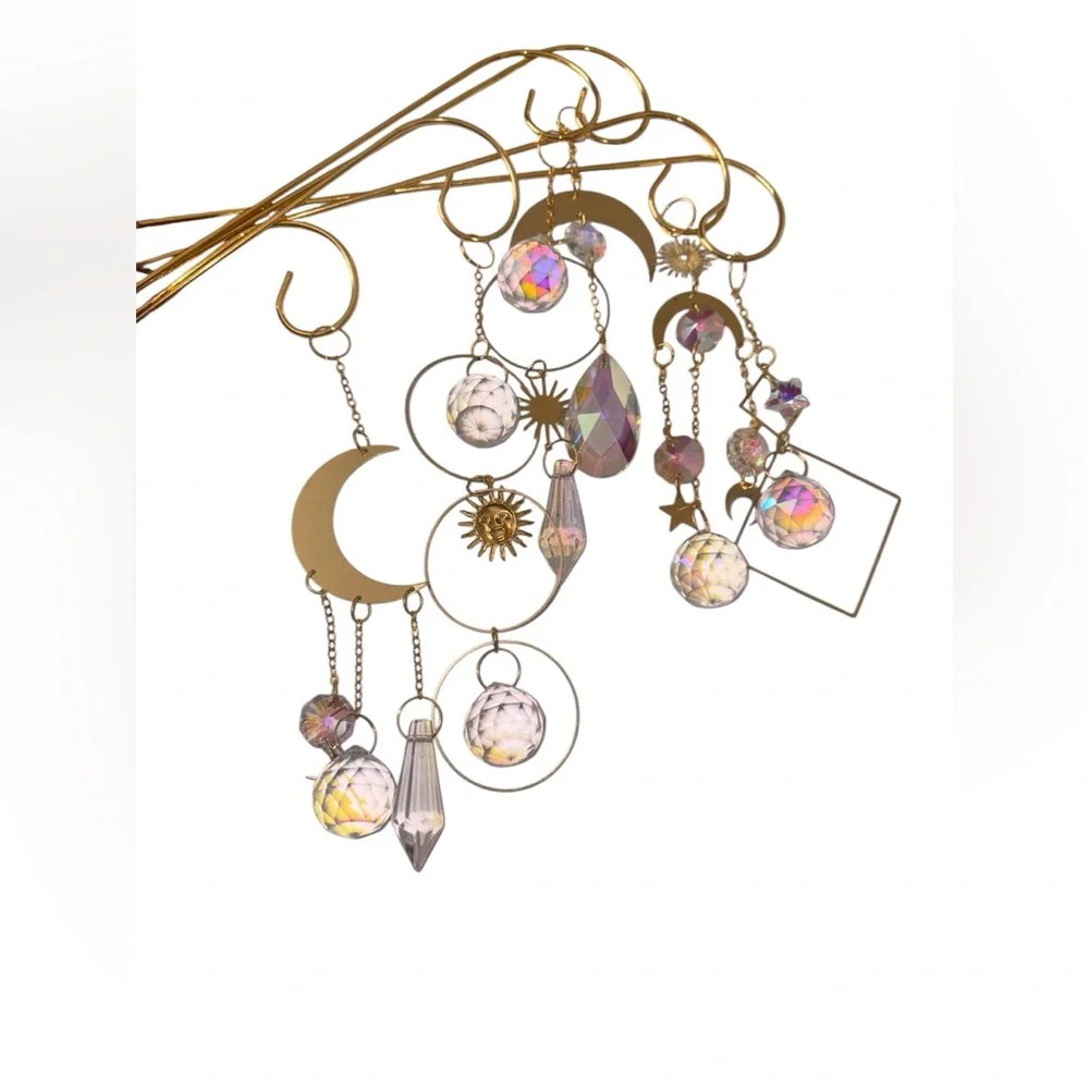 Colorful Crystal Sun Catcher Plant Picks 8-Inch Metal Garden Decor - Picture 3 of 9